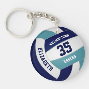 Navy Blue blauwgroen volleybal team geschenken Sleutelhanger