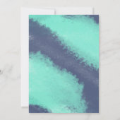 Navy Blue Blauwgroen waterverf Brush Strokes Birth Kaart (Achterkant)