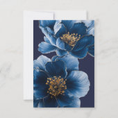 Navy Blue Bloemen Viering van het leven begrafenis Bedankkaart (Achterkant)