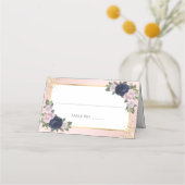 Navy Blue Blush Gold Wedding Table Number (Voorkant)