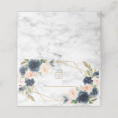 Navy Blue Blush Marble Geometric Floral Wedding (Buitenkant ongevouwen)