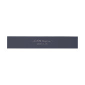 Navy Blue Blush Modern Script Weddenschap Uitnodigingen Wikkel (Vlak)