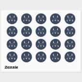 Navy Blue Blush Monogram bruiloft gunst dank u Ronde Sticker (Vel)