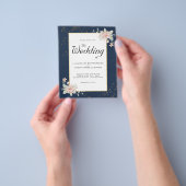 Navy Blue Blush Pink budget Weddenschap Fly Flyer (Hand)