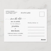 Navy Blue Blush Pink Burgundy Foto bewaart de datu Briefkaart (Achterkant)