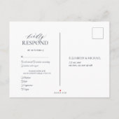 Navy Blue Blush Pink Monogram Weddenschap RSVP Uitnodiging Briefkaart (Achterkant)