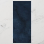 Navy Blue Blush Pink Rose Boho Wedding Menu (Achterkant)