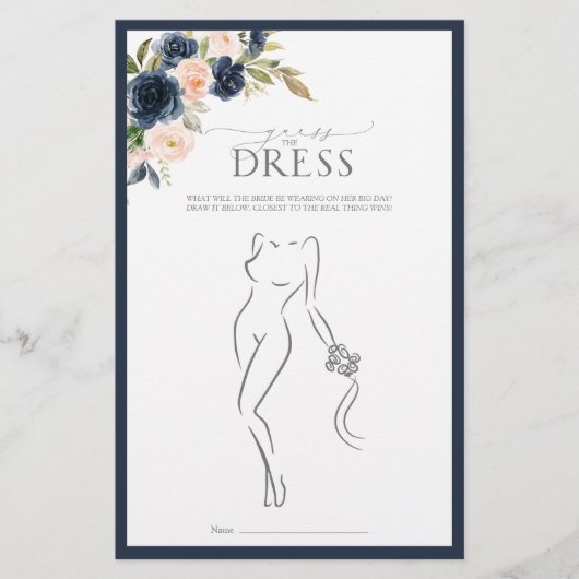 Navy Blue Blush Pink Waterverf Vrijgezellenfeest (Voorkant)