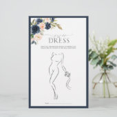 Navy Blue Blush Pink Waterverf Vrijgezellenfeest (Staand voorkant)