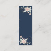 Navy Blue Blush Pink Wedding RSVP Mini Visitekaartje (Achterkant)