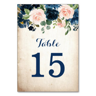 Navy Blue Blush Roos rustieke landelijke bruiloft Kaart