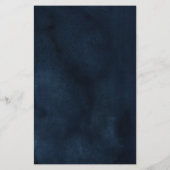 Navy Blue Blush Roze Geometric WeddenMenu (Achterkant)