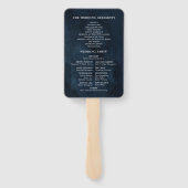 Navy Blue Blush roze Rose Botanical Handwaaier (Achterkant)