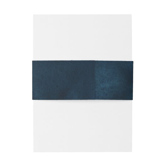 Navy Blue Blush roze Rose Botanical Uitnodigingen Wikkel (Achterkant Voorbeeld)