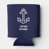 Navy Blue Boat Anchor Persoonlijke Koelbox Blikjeskoeler (Achterkant)