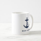 Navy Blue Boat Anker Custom Keepsake Koffiemok (Voorkant rechts)