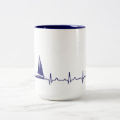 Navy Blue Boat Pulse Coffee Mok (Center)