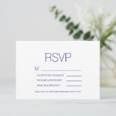 Navy Blue Boho Floral Wedding RSVP Kaartje (Staand voorkant)
