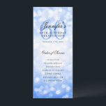 Navy Blue Bokeh 60th Birthday Programme avec menu<br><div class="desc">Elégant design "Anniversaire de la fête" avec Navy Blue Bokeh & texte personnalisé.</div>