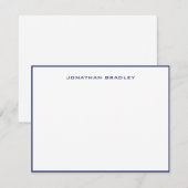 Navy Blue Border Alle Petten Volledige naam Notitiekaartje (Voorkant / Achterkant)