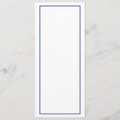 Navy Blue Border Elegante Wedding Menu Kaart (Achterkant)