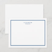 Navy Blue Border Modern Eenvoudig Notitiekaartje (Voorkant / Achterkant)