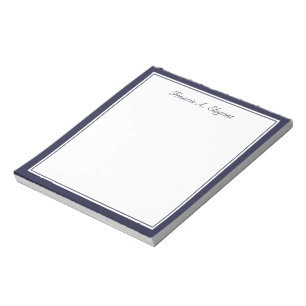 Navy Blue Border Personalised Note Pad Notitieblok
