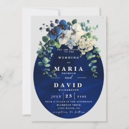 Navy Blue Botanical Floral Edit Kaart