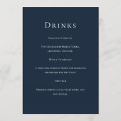 Navy Blue Botanical Wedding Menu (Dos)
