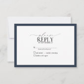 Navy Blue Bourgogne Floral Aquarelle Script RSVP (Dos)