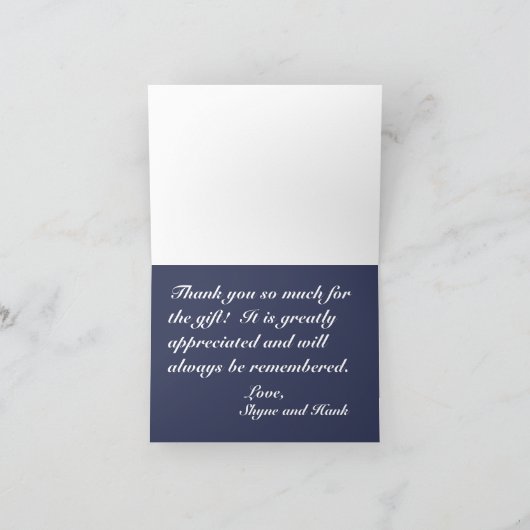 Navy Blue Bourgondië Floral bruiloft dank u Kaart (Binnen)