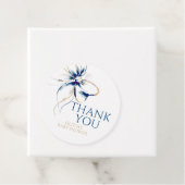 Navy Blue Bow Thank You Baby Shower Bedankjes Labels (In situ)