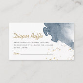 Navy Blue Boy Waterverf Boho Diaper Raffle Informatiekaartje (Voorkant)