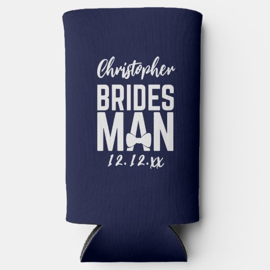 Navy Blue Bridesman Bruiloft Koelbox (Voorkant)