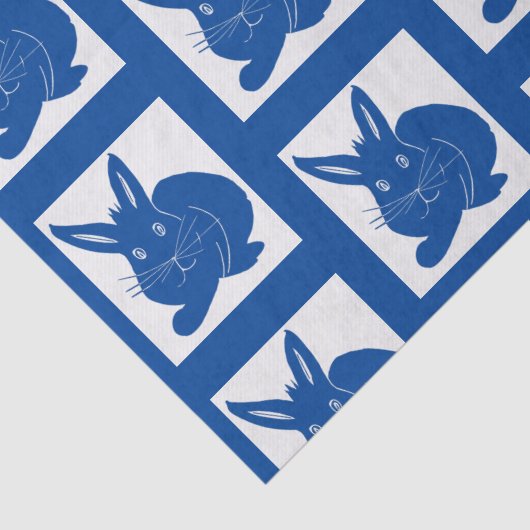 Navy Blue Bunnies Tissuepapier (Detail)