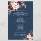 Navy Blue Burgundy Gold Blush Wedding Programs (Achterkant)