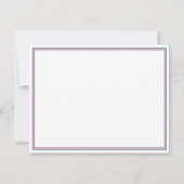 Navy Blue Burgundy Monogrammed Notitiekaartje (Achterkant)