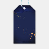 Navy blue burgundy rozen bruiloft bedankt cadeaulabel (Achterkant)