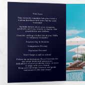 Navy Blue Business Logo | Aangepast gevouwen ontwe Drieluik Kaart (Binnenzijde eerst)