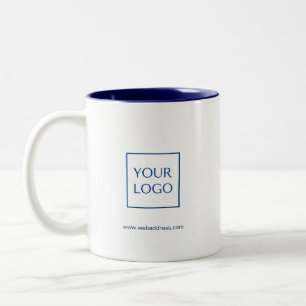 Navy Blue Business Logo Rechthoekige Koffie Mok