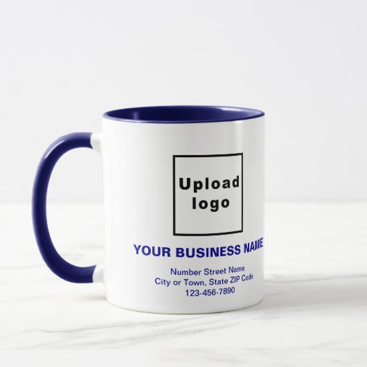 Navy Blue Business Marques Textes sur Combo Mug (Gauche)