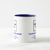 Navy Blue Business Marques Textes sur Combo Mug (Centre)