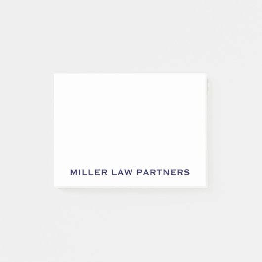 Navy Blue Business Name Post-it Notes (Voorkant)