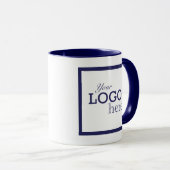 Navy Blue Business Square Logo Professional Coffee Mok (Voorkant rechts)