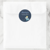 Navy Blue Butterfly Wedding Dank u Sticker (Tas)