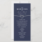 Navy Blue Calligraphy Wedding Programme (Voorkant)