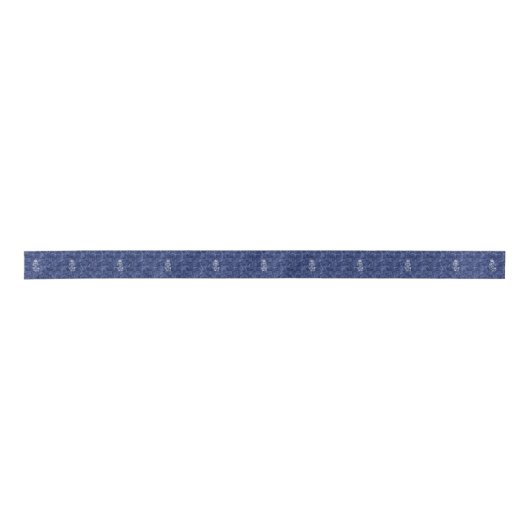 Navy Blue Camo houdt kalm en Jouw tekst Lint (Voorkant)