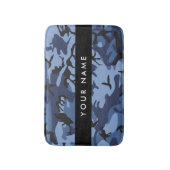 Navy Blue Camouflage Jouw naam personaliseren Badmat (Voorkant Verticaal)