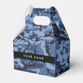 Navy Blue Camouflage Jouw naam personaliseren Bedankdoosjes (Voorkant Zijde)