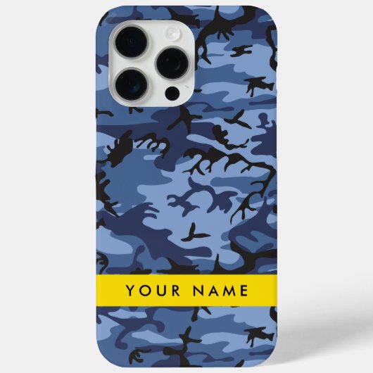 Navy Blue Camouflage Jouw naam personaliseren Case-Mate iPhone Case (Achterkant)